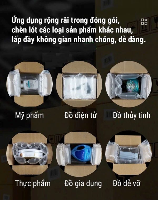 Túi khí chèn hàng thùng carton dạng gối